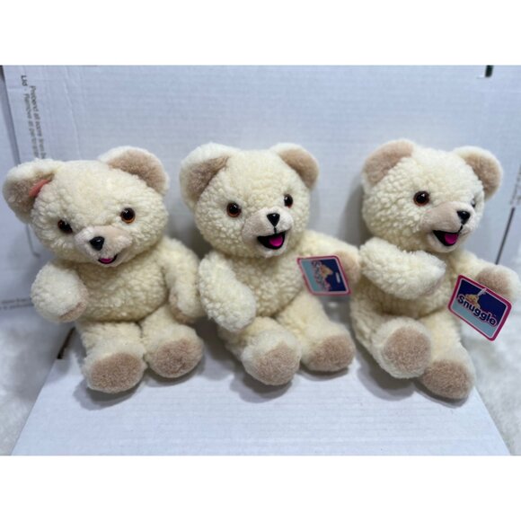 Russ Snuggle 1986 bears stuffed plush lot of three - Picture 7 of 7